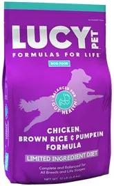 12lb Lucy Pet  Chicken, Brown Rice & Pumpkin LID for Dogs - Food